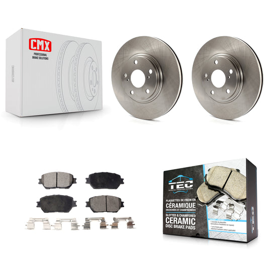 [Avant] Kit de Disque et plaquette (céramique) de frein pour 2002-2004 Toyota Camry avec 296mm Diameter Rotor Stepped Hat Design K8T-100338