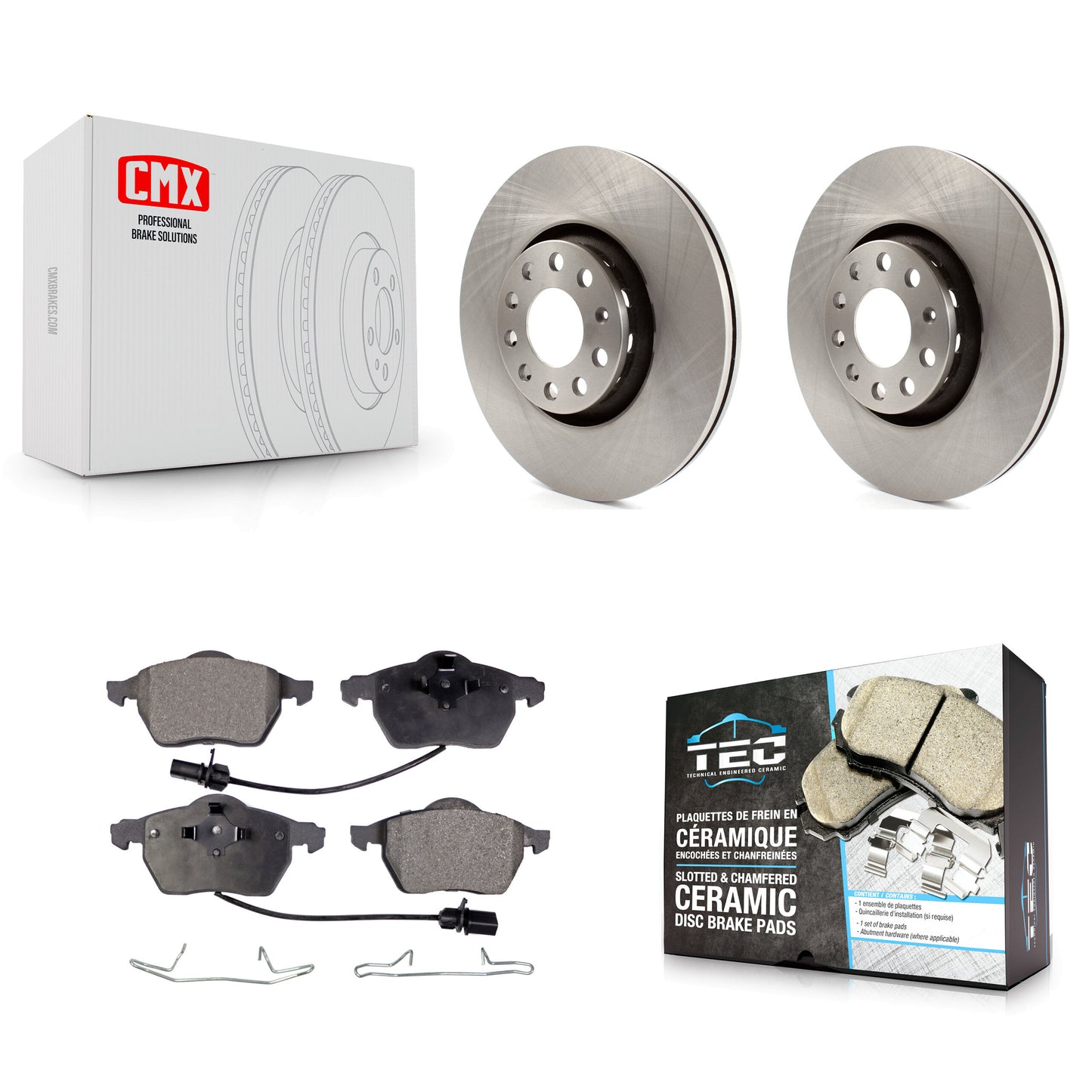 [Avant] Kit de Disque et plaquette (céramique) de frein pour Audi A4 Quattro A6 S4 S6 avec 312mm Diameter Rotor K8T-100358