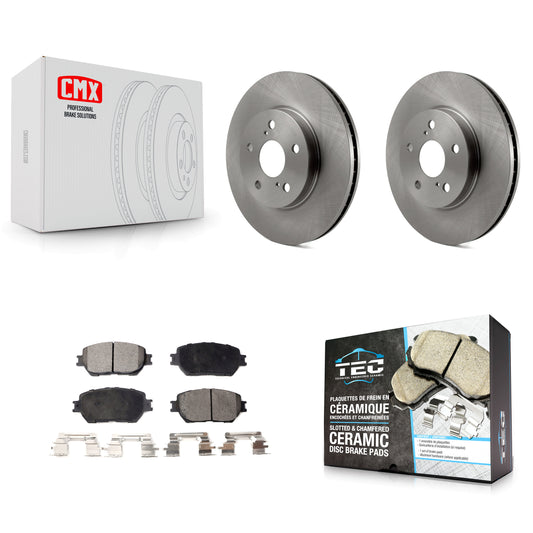 [Avant] Kit de Disque et plaquette (céramique) de frein pour 2002-2004 Toyota Camry avec 296mm Diameter Rotor Straight Hat Design K8T-100384