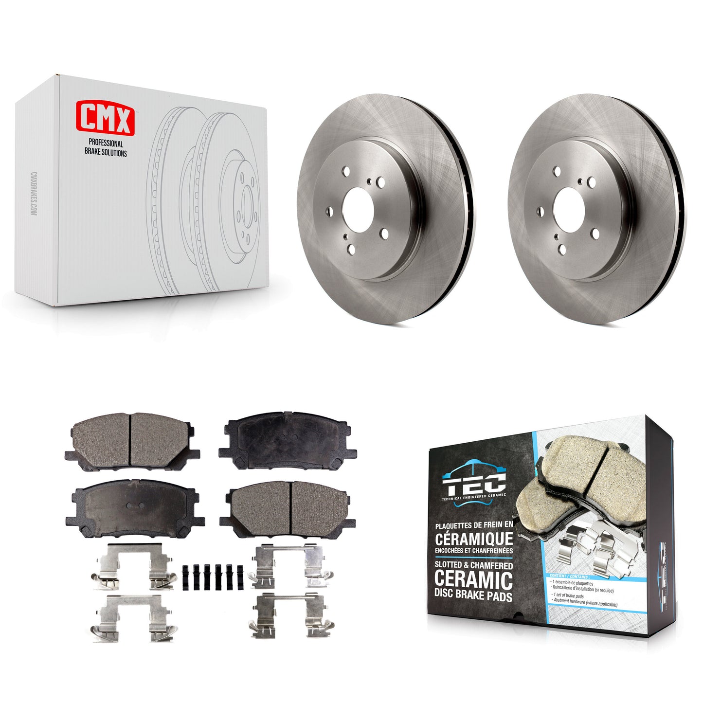 [Avant] Kit de Disque et plaquette (céramique) de frein pour Lexus Toyota Highlander RX350 RX330 RX400h K8T-100455