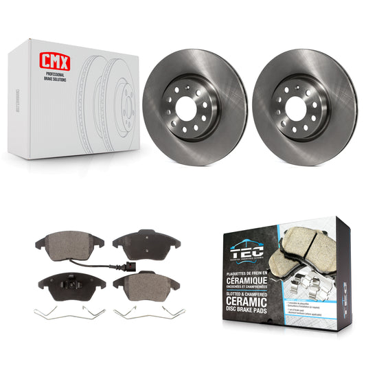 [Avant] Kit de Disque et plaquette (céramique) de frein pour Volkswagen Jetta Beetle CC Passat GTI Eos Audi A3 TT Quattro Golf K8T-100467