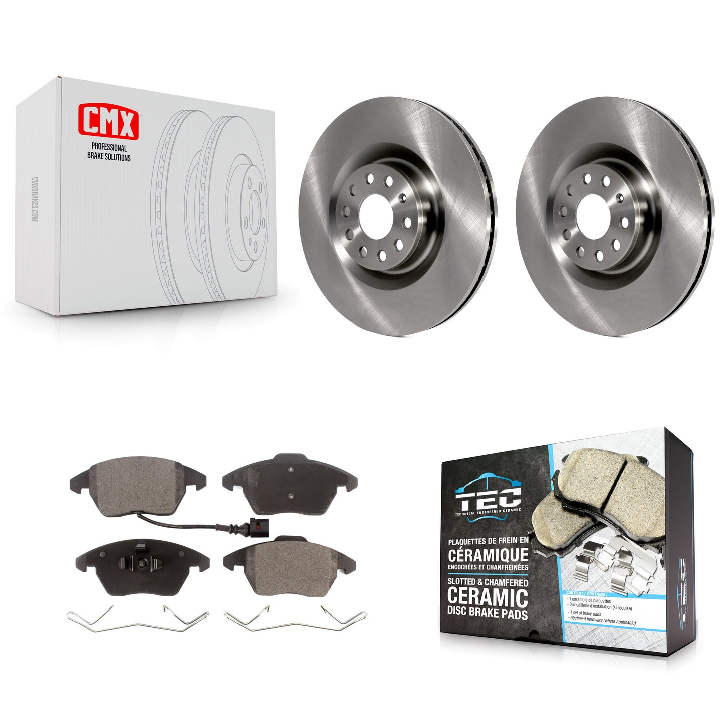 [Avant] Kit de Disque et plaquette (céramique) de frein pour Volkswagen CC GTI Golf Audi A3 Quattro K8T-100502