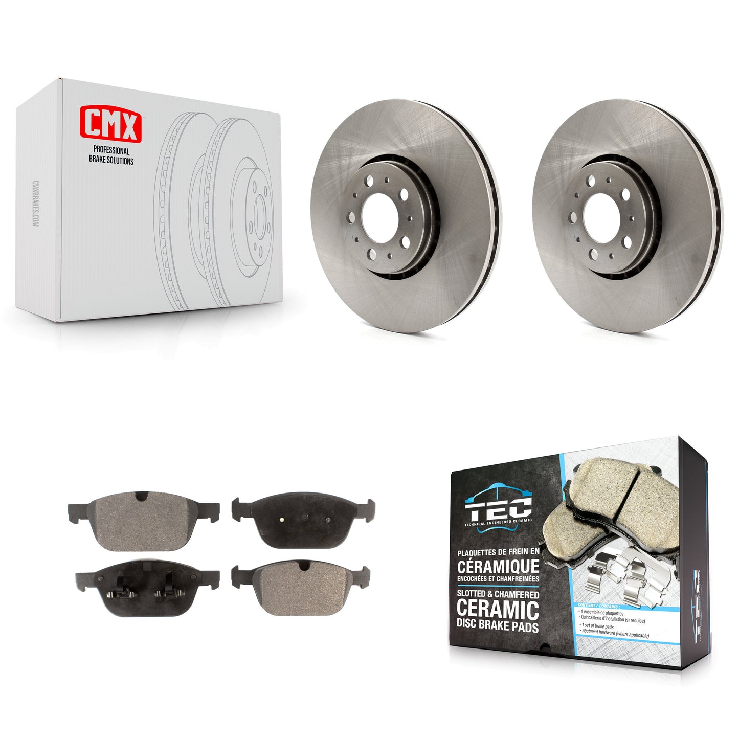 [Avant] Kit de Disque et plaquette (céramique) de frein pour 2003-2014 Volvo XC90 avec 328mm Diameter Rotor K8T-100664