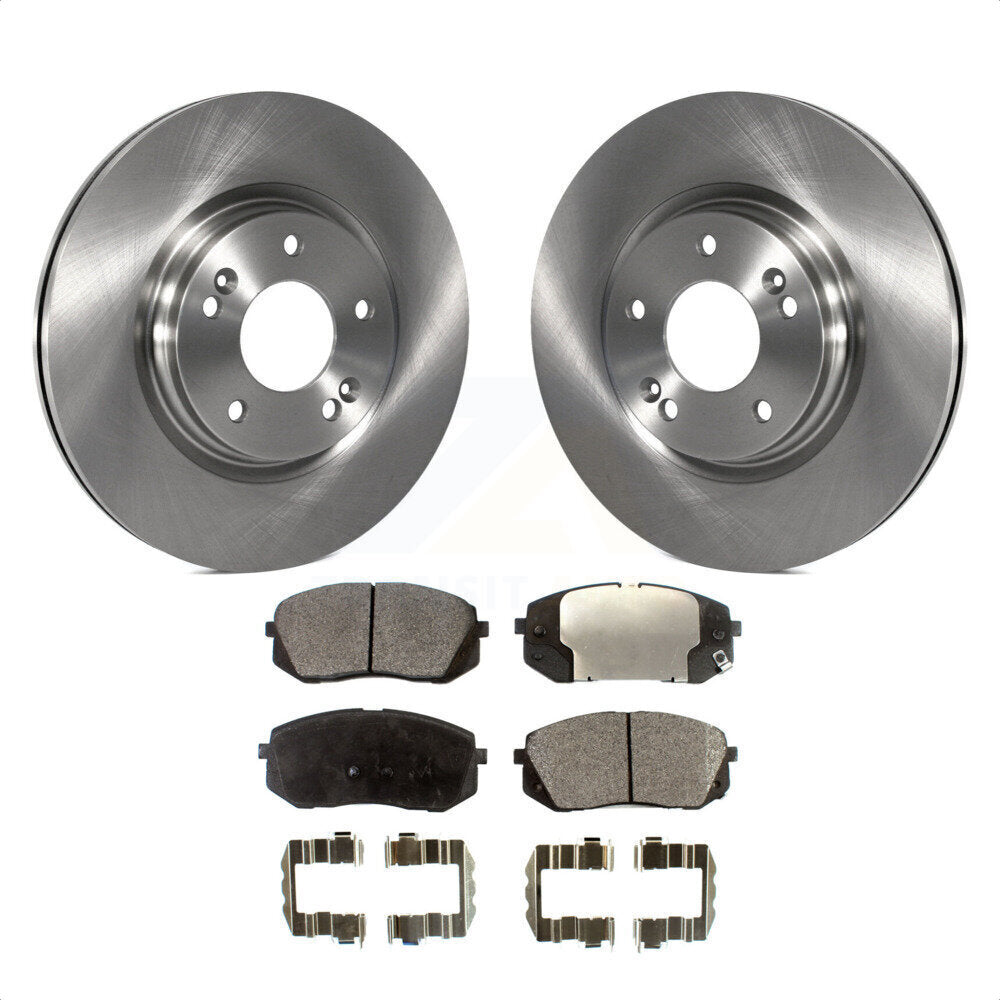 [Avant] Kit de Disque et plaquette (céramique) de frein pour 2015 Hyundai Sonata GAS engine avec Manual Parking K8T-100689 par Transit Auto