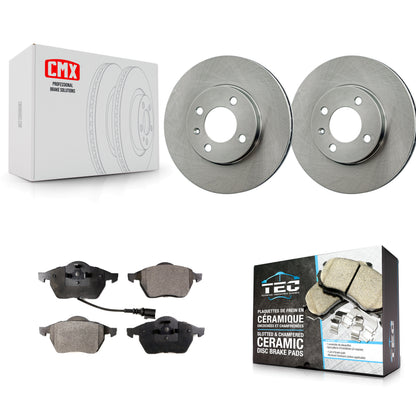 [Avant] Kit de Disque et plaquette (céramique) de frein pour 1996-1998 Volkswagen Jetta 2.8L avec 256mm Diameter Rotor K8T-100695