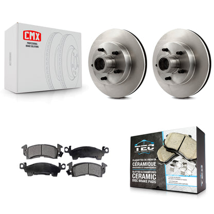 [Avant] Kit de Disque et plaquette (céramique) de frein pour Chevrolet C10 G20 GMC Cadillac C1500 G2500 Fleetwood R10 Brougham K5 Blazer R1500 Suburban G10 DeVille Commercial Chassis G1500 Jimmy K8T-100704