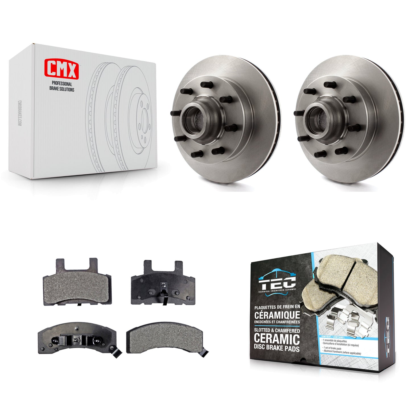 [Avant] Kit de Disque et plaquette (céramique) de frein pour Chevrolet Tahoe GMC C2500 Express 3500 C3500 C1500 Suburban 2500 Savana Yukon K8T-100710