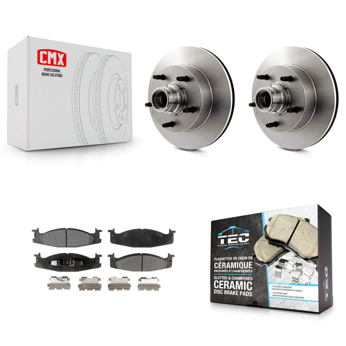[Avant] Kit de Disque et plaquette (céramique) de frein pour Ford E-150 Econoline Club Wagon K8T-100720