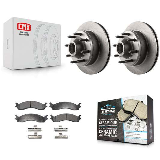 [Avant] Kit de Disque et plaquette (céramique) de frein pour Ford E-350 Super Duty E-250 Econoline F-250 HD Club Wagon E-450 K8T-100723