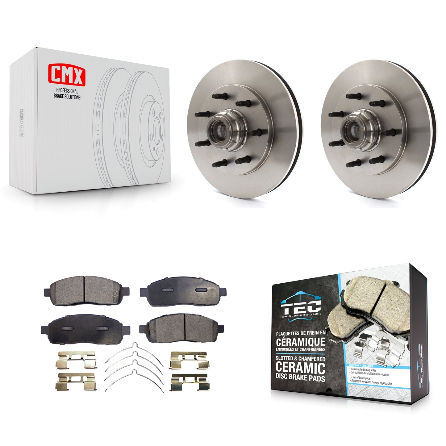 [Avant] Kit de Disque et plaquette (céramique) de frein pour 2004 Ford F-150 RWD avec 7 Lug Wheels 11th Digit Of Vin Is C K8T-100730