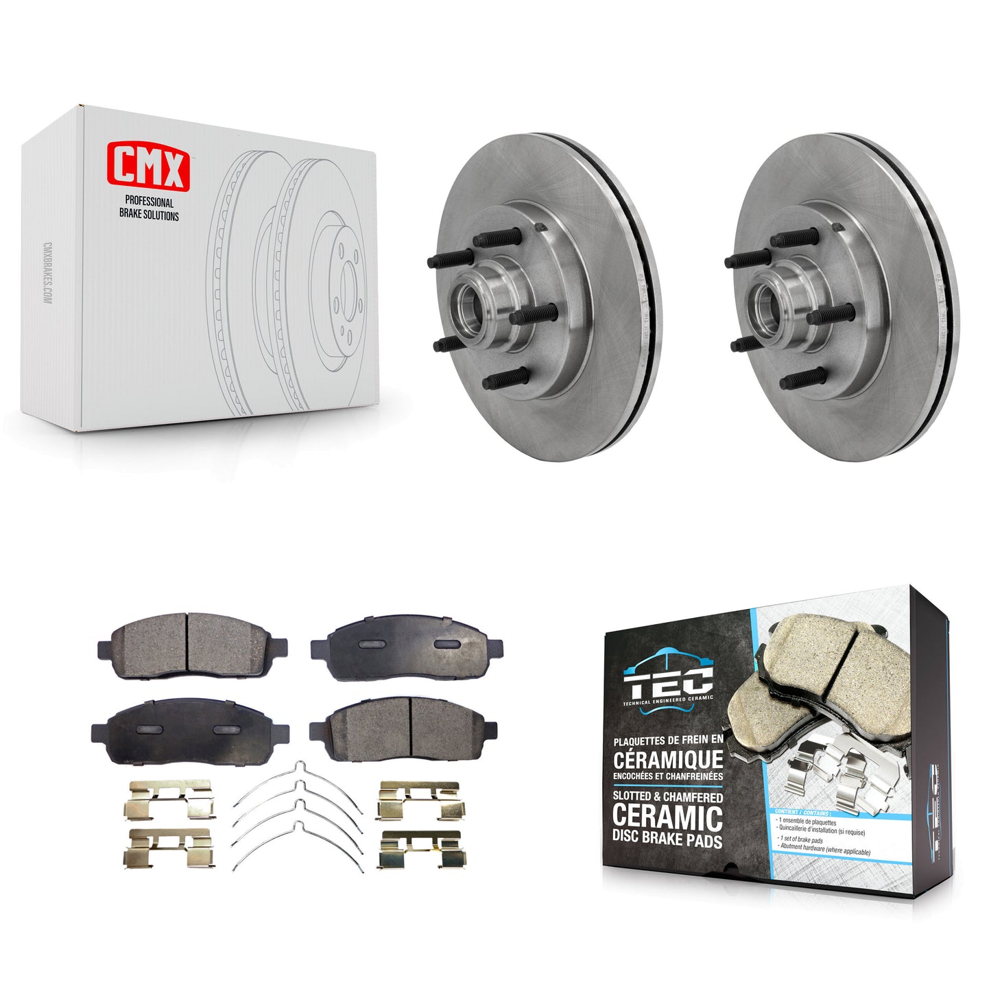 [Avant] Kit de Disque et plaquette (céramique) de frein pour 2004 Ford F-150 RWD avec 5 Lug Wheels K8T-100738