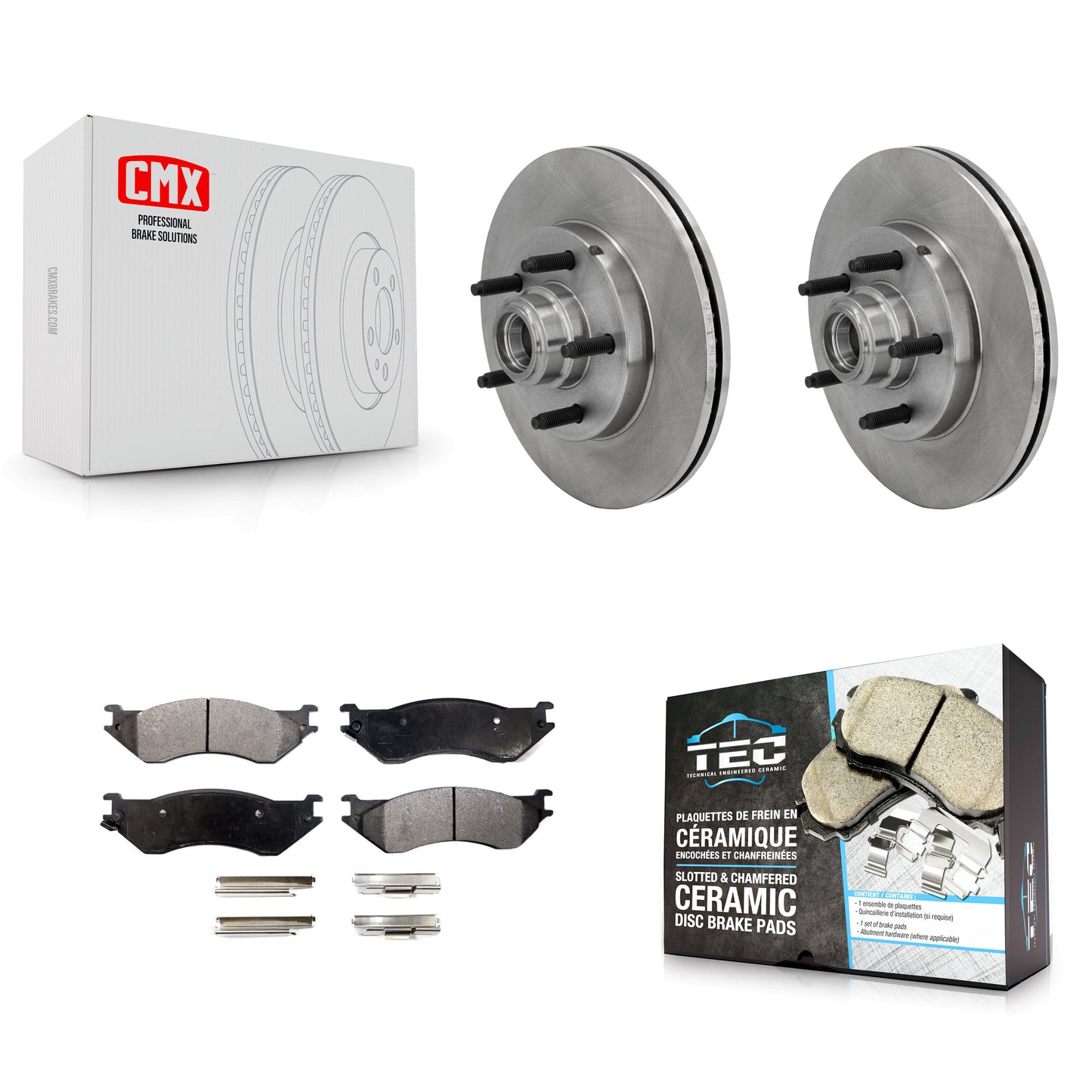 [Avant] Kit de Disque et plaquette (céramique) de frein pour Ford F-150 Heritage avec 5 Lug Wheels RWD K8T-100740
