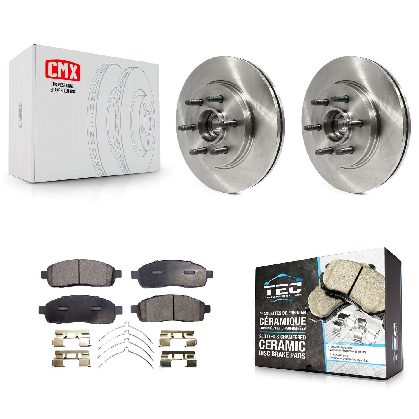 [Avant] Kit de Disque et plaquette (céramique) de frein pour Ford F-150 Lincoln Mark LT avec 6 Lug Wheels RWD K8T-100742