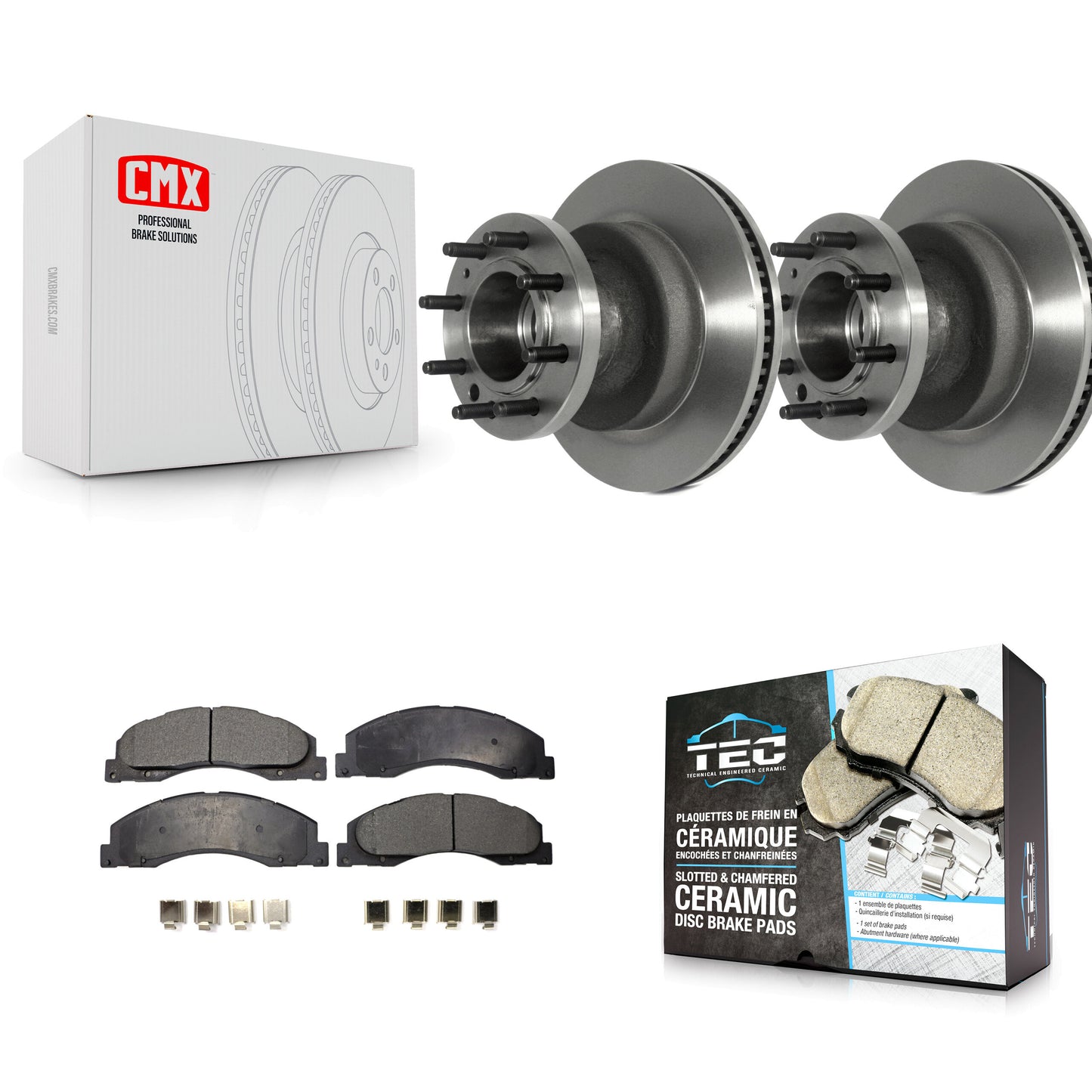 [Avant] Kit de Disque et plaquette (céramique) de frein pour Ford E-350 Super Duty E-450 Econoline K8T-100749