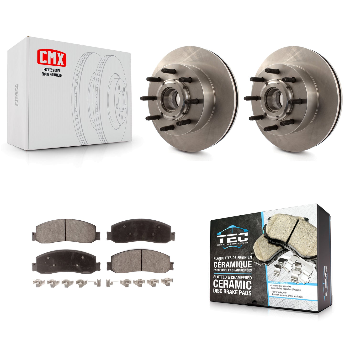 [Avant] Kit de Disque et plaquette (céramique) de frein pour Ford F-250 Super Duty F-350 avec Single Rear Wheels RWD K8T-100754