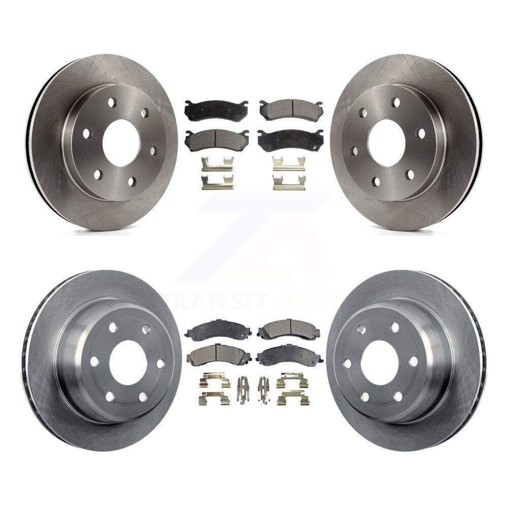 [Avant + Arrière] Kit de Disque et plaquette (céramique) de frein pour Chevrolet Silverado 1500 GMC Tahoe Sierra Suburban Yukon XL Avalanche Cadillac Escalade ESV EXT K8T-100781