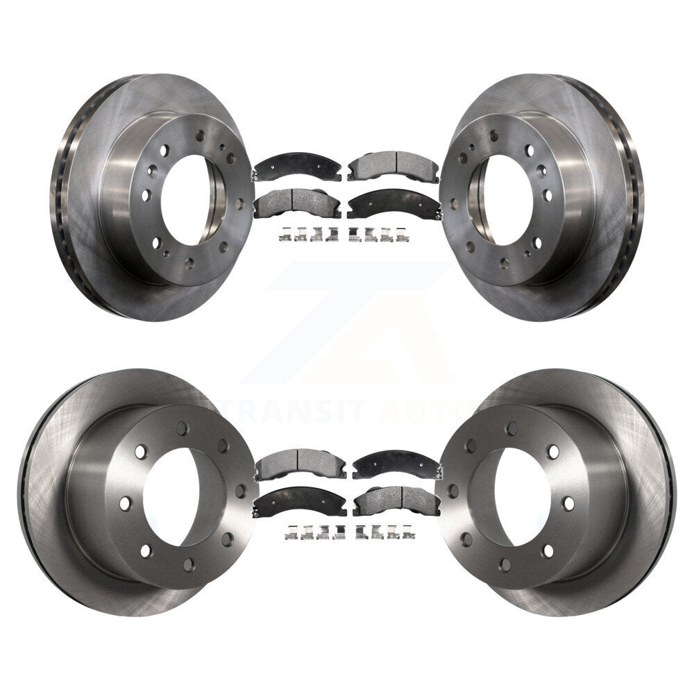 [Avant + Arrière] Kit de Disque et plaquette (céramique) de frein pour 2011-2019 Chevrolet Silverado 3500 HD GMC Sierra avec Dual Wheels K8T-100876