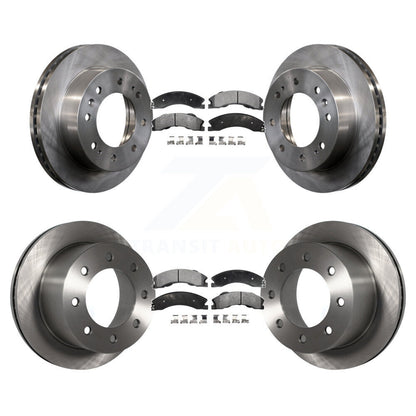 [Avant + Arrière] Kit de Disque et plaquette (céramique) de frein pour 2011-2019 Chevrolet Silverado 3500 HD GMC Sierra avec Dual Wheels K8T-100876