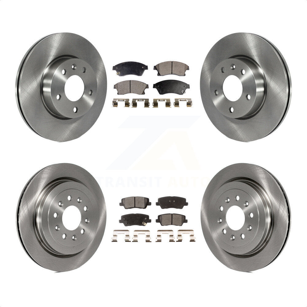 [Avant + Arrière] Kit de Disque et plaquette (céramique) de frein pour 2013-2015 Cadillac ATS avec 300mm Diameter Rotor K8T-100880 par Transit Auto