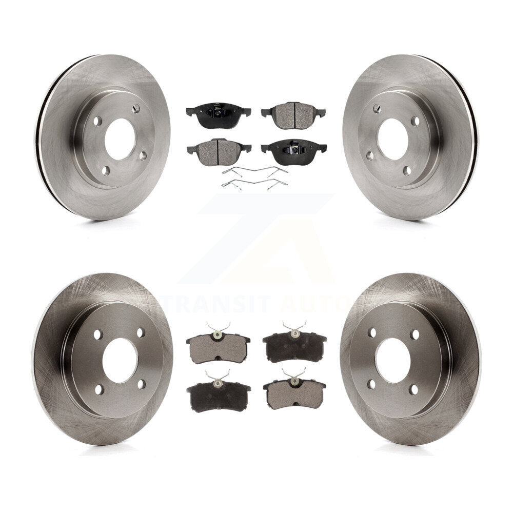 [Avant + Arrière] Kit de Disque et plaquette (céramique) de frein pour 2004 Ford Focus LX Mid High SE ZTS ZTW ZX3 ZX5 From 04 05 K8T-100902