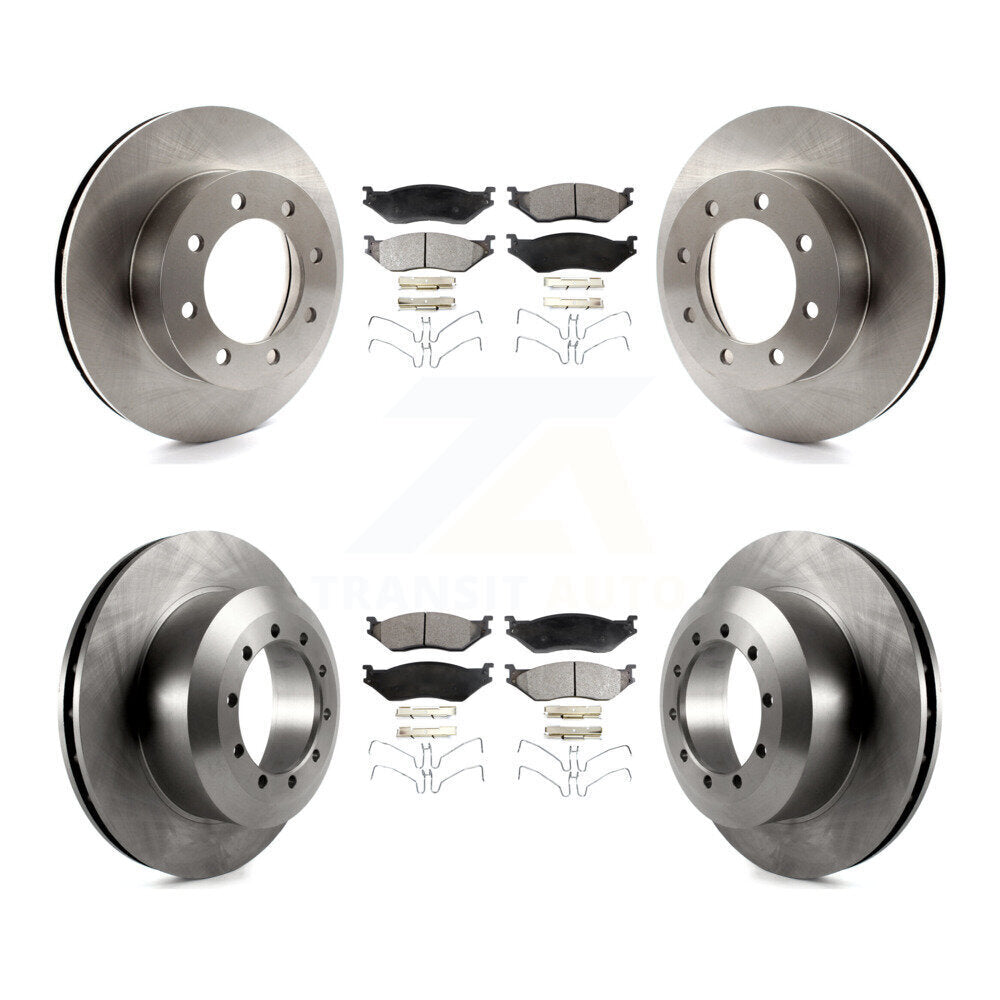 [Avant + Arrière] Kit de Disque et plaquette (céramique) de frein pour Ford E-550 Super Duty F-450 F-550 Econoline K8T-100906