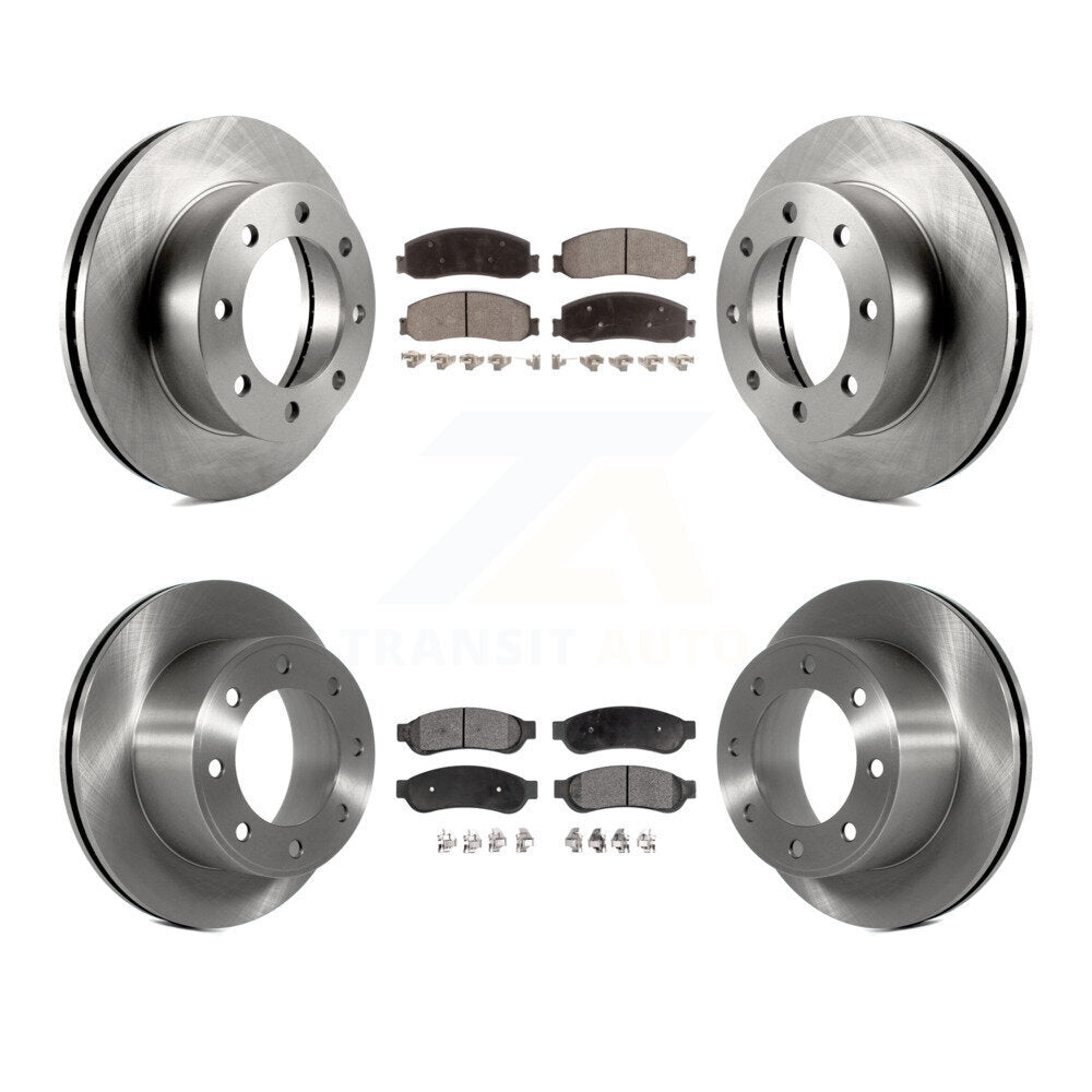 [Avant + Arrière] Kit de Disque et plaquette (céramique) de frein pour Ford F-250 Super Duty F-350 avec Single Wheels 4WD K8T-100930