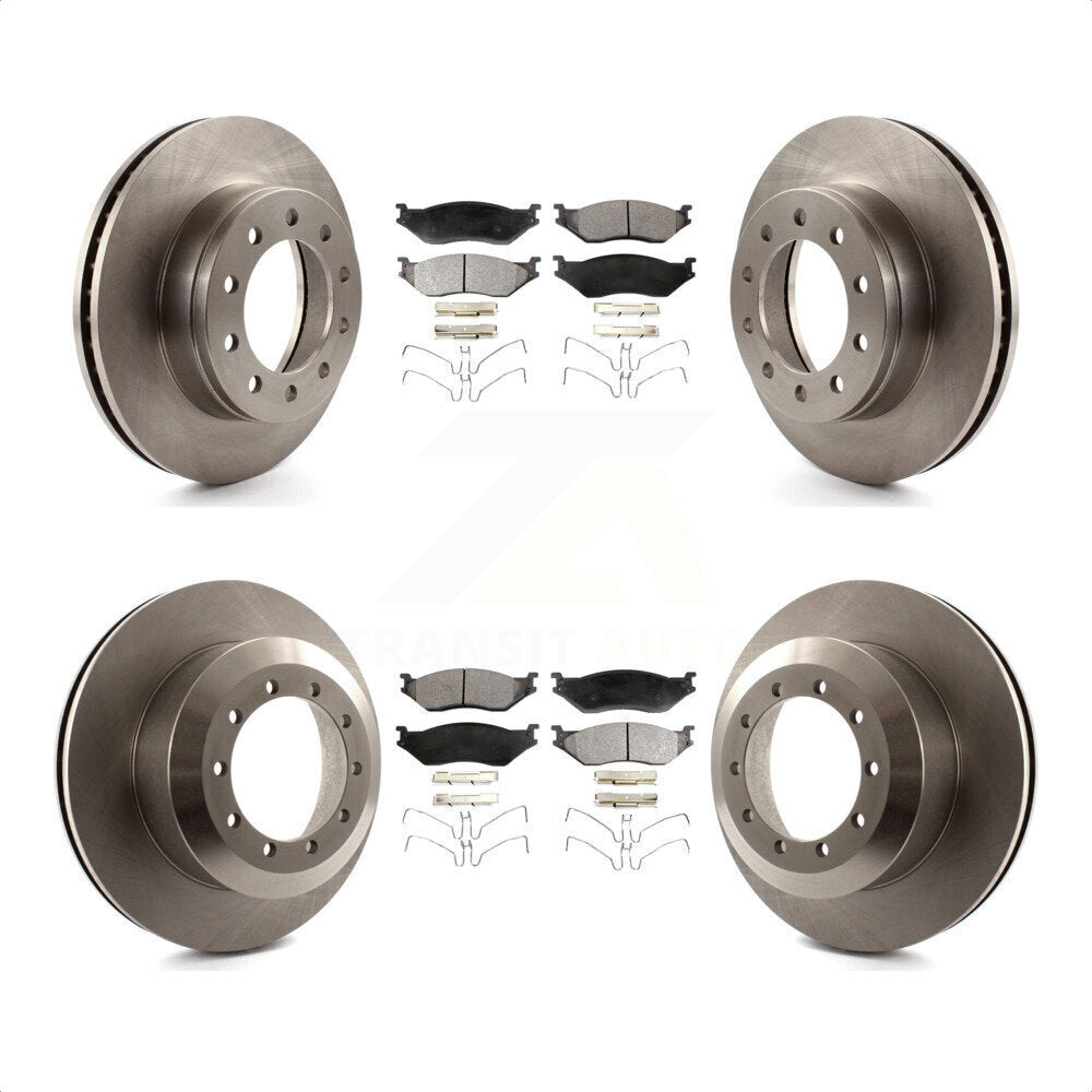 [Avant + Arrière] Kit de Disque et plaquette (céramique) de frein pour Ford F-450 Super Duty F-550 International CF500 CF600 K8T-100933 par Transit Auto