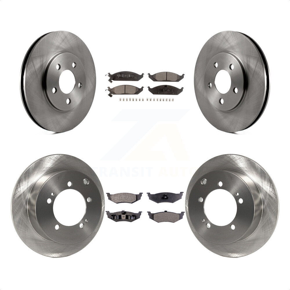 [Avant + Arrière] Kit de Disque et plaquette (céramique) de frein pour 2000 Dodge Stratus avec 14" Factory Wheels K8T-100998 par Transit Auto