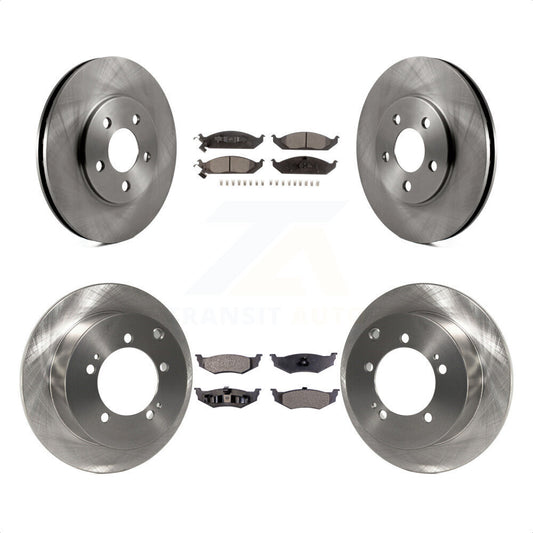 [Avant + Arrière] Kit de Disque et plaquette (céramique) de frein pour 2000 Dodge Stratus avec 14" Factory Wheels K8T-100998 par Transit Auto