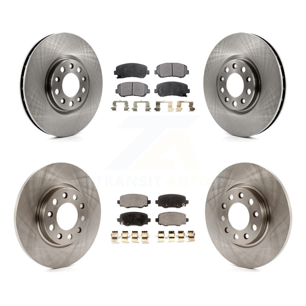 [Avant + Arrière] Kit de Disque et plaquette (céramique) de frein pour 2015-2017 Chrysler 200 avec 305mm Diameter Rotor K8T-101062