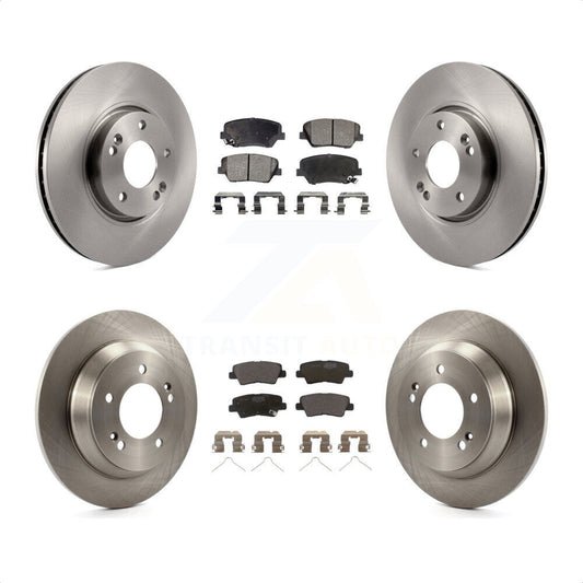 [Avant + Arrière] Kit de Disque et plaquette (céramique) de frein pour 2014-2017 Kia Rondo avec Manual Parking K8T-101350 par Transit Auto