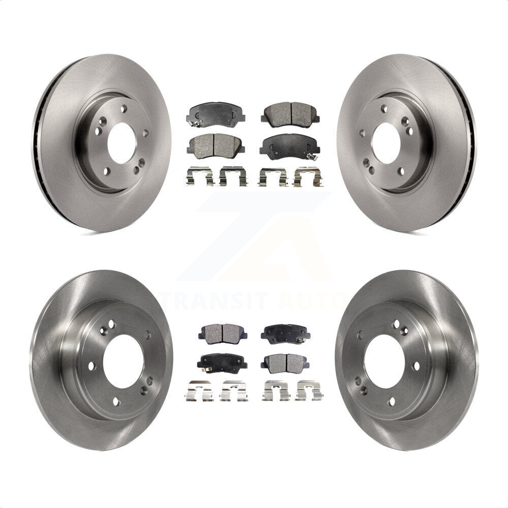 [Avant + Arrière] Kit de Disque et plaquette (céramique) de frein pour 2015 Hyundai Veloster Tech RE FLEX SE K8T-101355 par Transit Auto