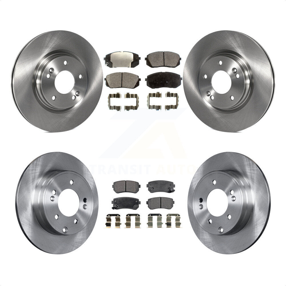 [Avant + Arrière] Kit de Disque et plaquette (céramique) de frein pour 2015 Hyundai Sonata GAS engine avec Manual Parking K8T-101604 par Transit Auto