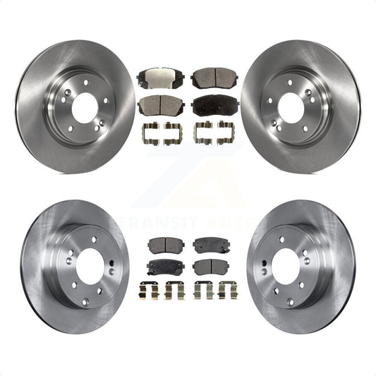 [Avant + Arrière] Kit de Disque et plaquette (céramique) de frein pour 2015 Hyundai Sonata GAS engine avec Manual Parking K8T-101604 par Transit Auto