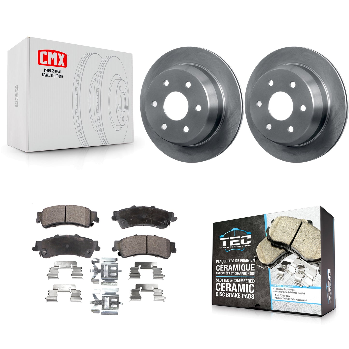 [Arrière] Kit de Disque et plaquette (céramique) de frein pour Chevrolet Silverado 1500 GMC Sierra Tahoe Classic Suburban Astro Yukon XL Safari K8T-101626