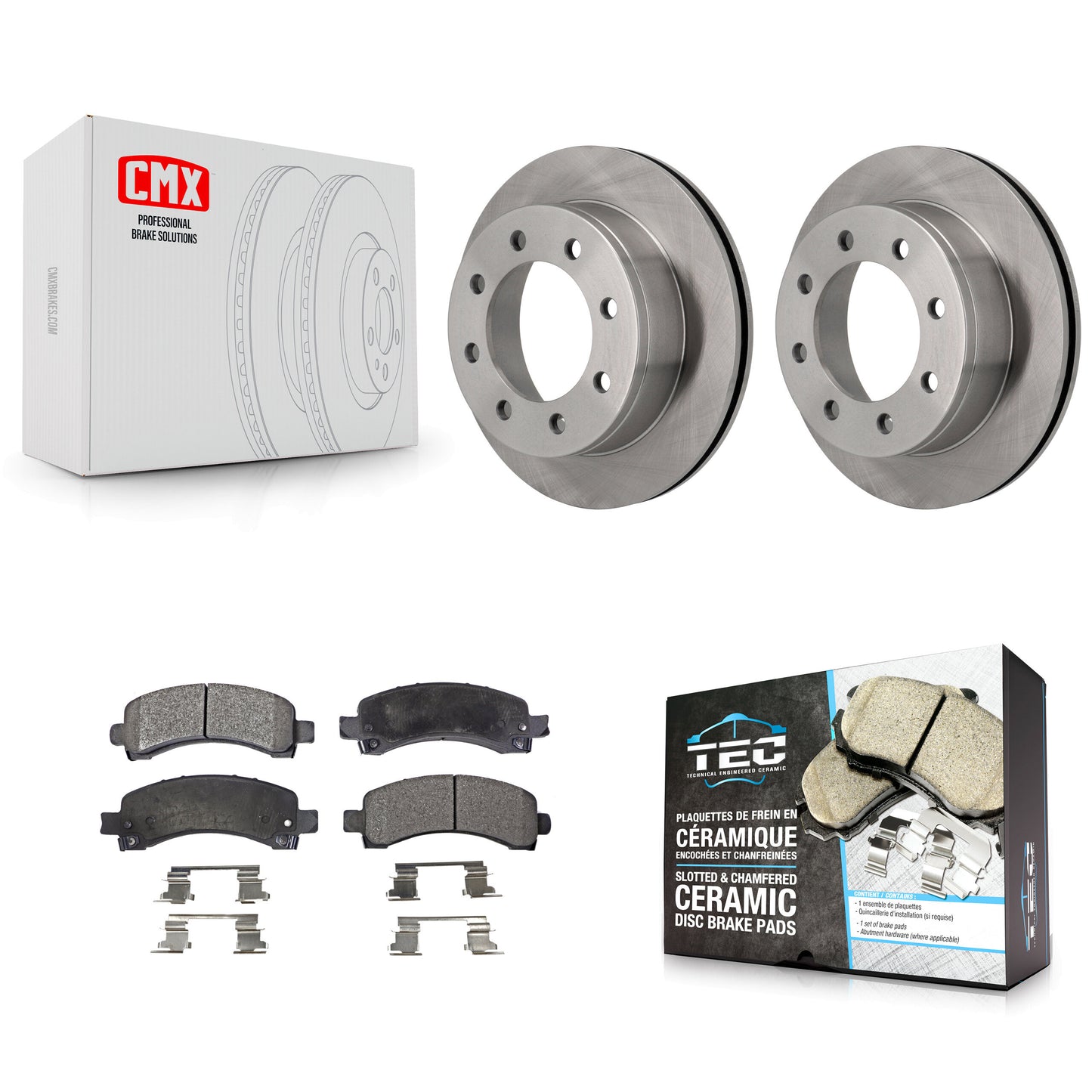 [Arrière] Kit de Disque et plaquette (céramique) de frein pour Chevrolet Express 3500 2500 GMC Savana K8T-101630