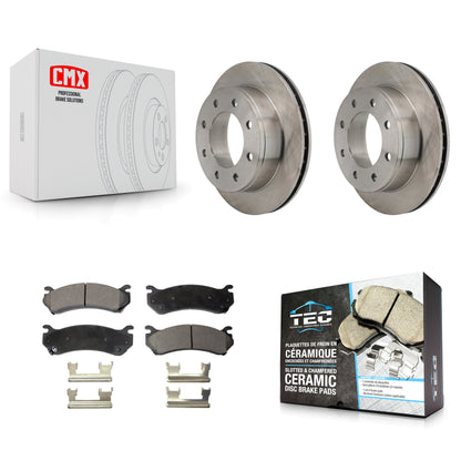 [Arrière] Kit de Disque et plaquette (céramique) de frein pour Chevrolet Silverado 2500 HD GMC Sierra Hummer H2 1500 Suburban Yukon XL Avalanche Classic K8T-101631