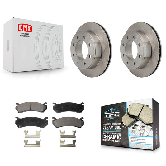 [Arrière] Kit de Disque et plaquette (céramique) de frein pour Chevrolet Silverado 2500 HD GMC Sierra Hummer H2 1500 Suburban Yukon XL Avalanche Classic K8T-101631