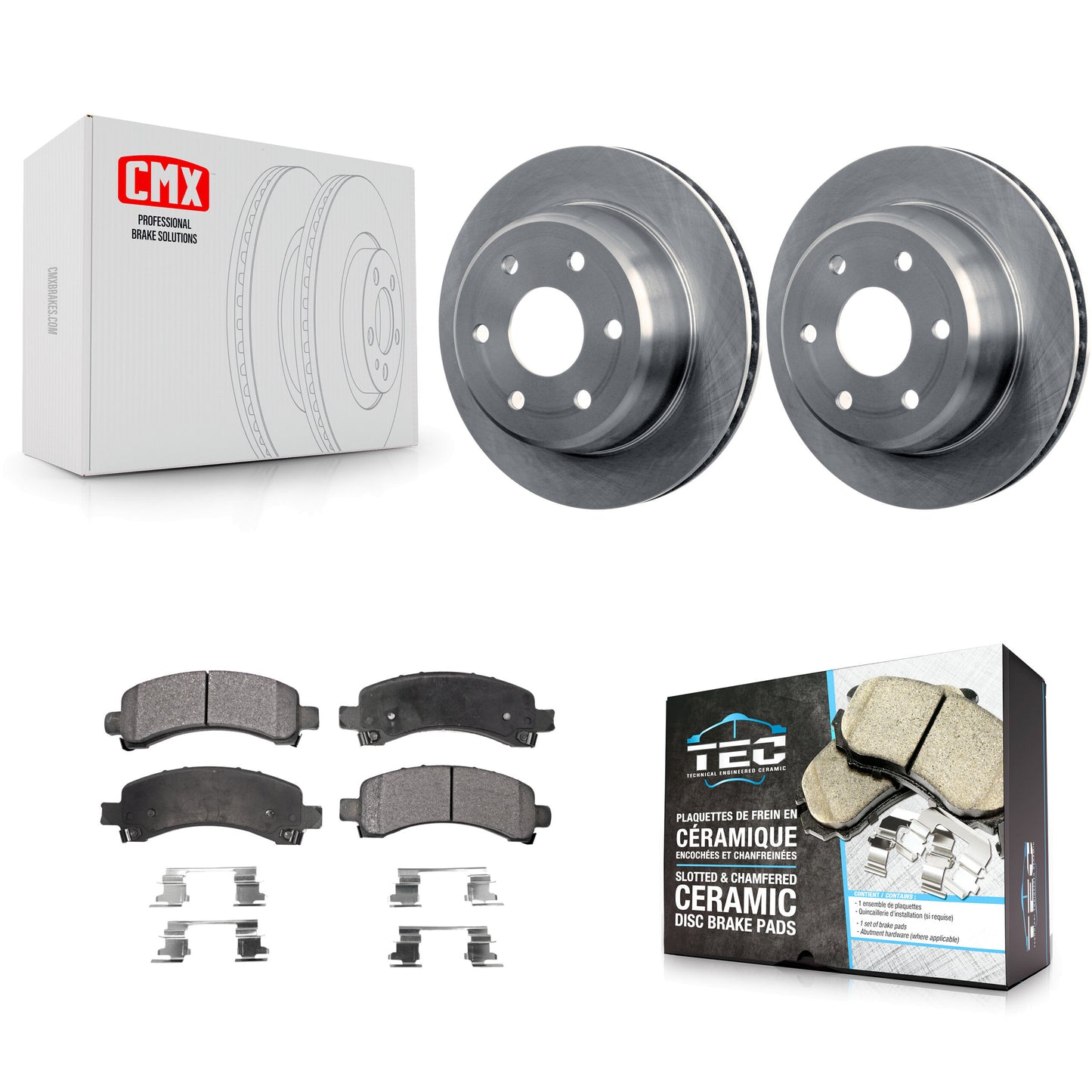 [Arrière] Kit de Disque et plaquette (céramique) de frein pour Chevrolet Tahoe GMC Suburban 1500 Yukon Avalanche XL Express Cadillac Escalade Savana K8T-101636