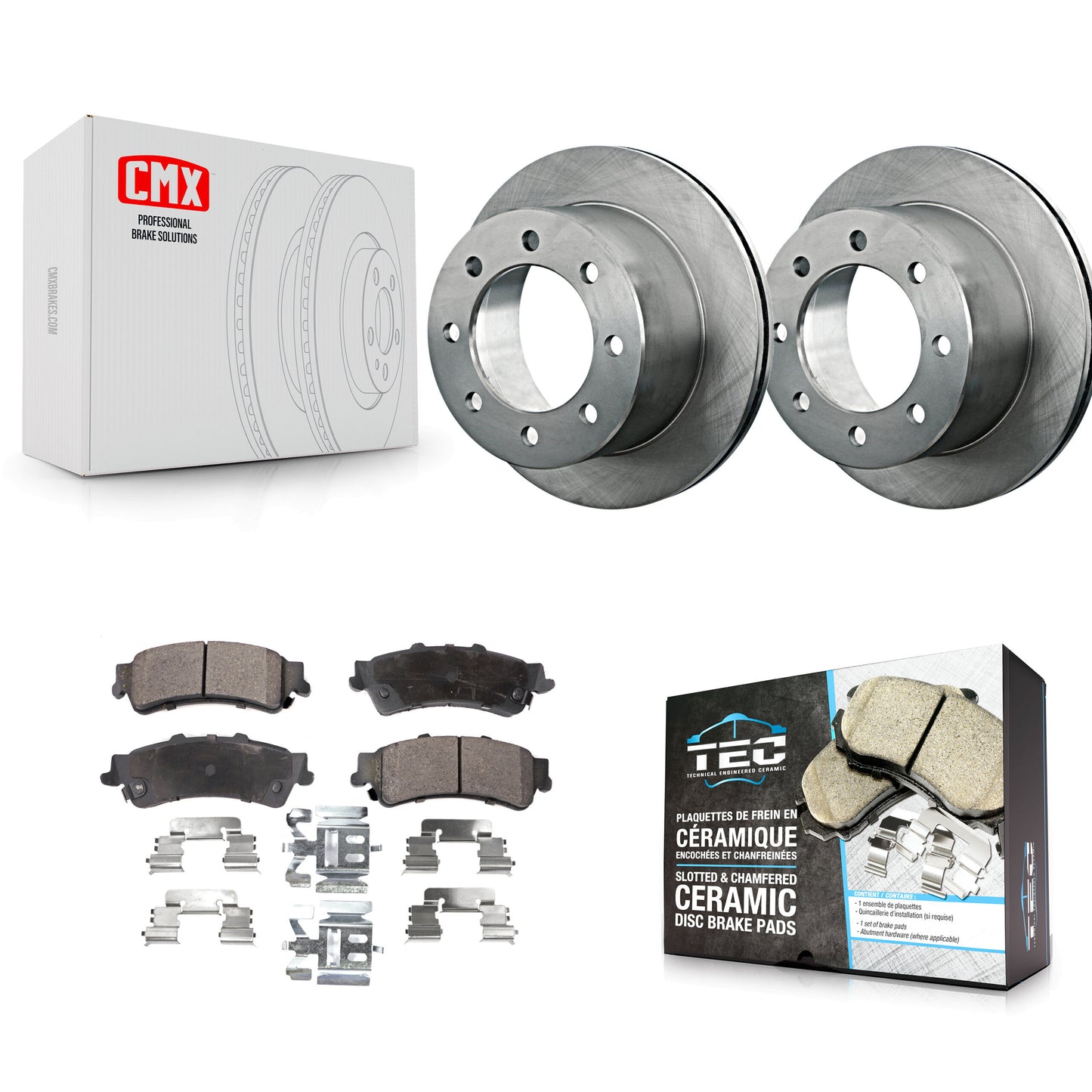 [Arrière] Kit de Disque et plaquette (céramique) de frein pour 2001 Chevrolet Silverado 3500 GMC Sierra K8T-101640