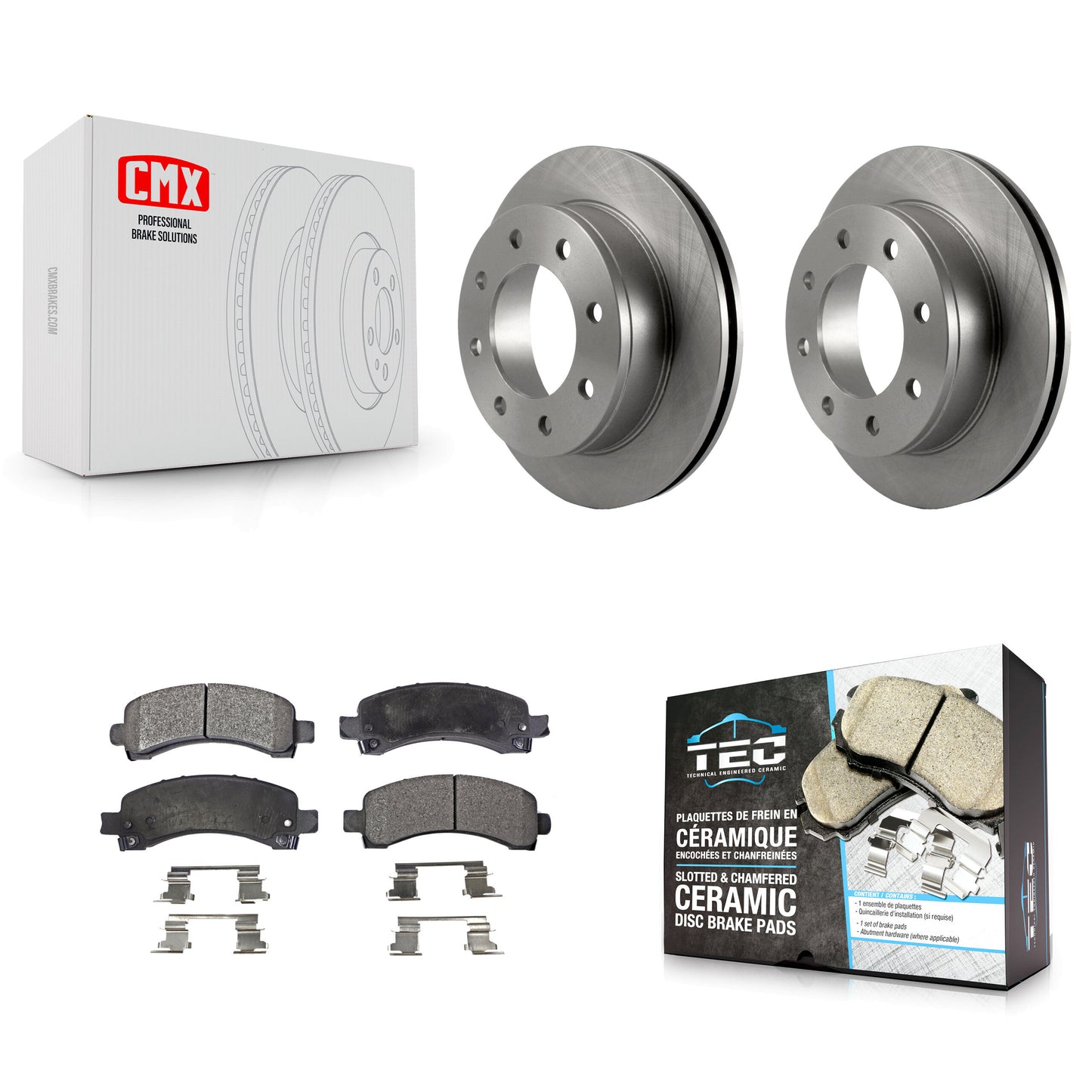 [Arrière] Kit de Disque et plaquette (céramique) de frein pour Chevrolet Express 3500 2500 GMC Savana K8T-101656