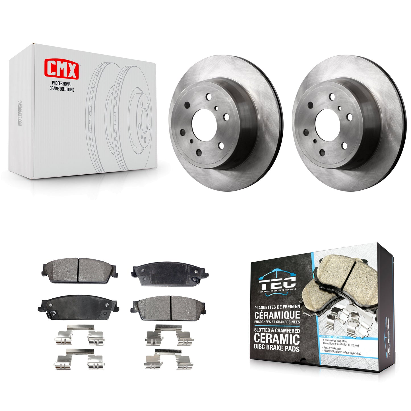 [Arrière] Kit de Disque et plaquette (céramique) de frein pour Chevrolet Silverado 1500 GMC Sierra Tahoe Suburban Yukon Cadillac XL Avalanche Escalade ESV EXT K8T-101661