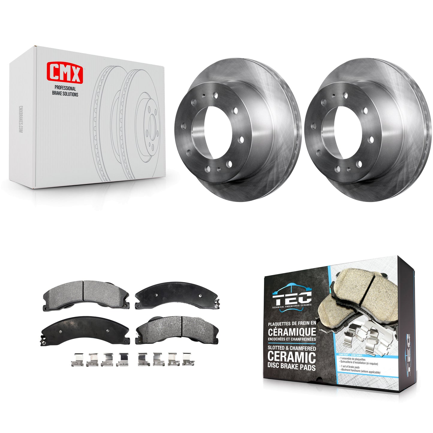 [Arrière] Kit de Disque et plaquette (céramique) de frein pour Chevrolet Silverado 2500 HD GMC Sierra 3500 Suburban K8T-101689