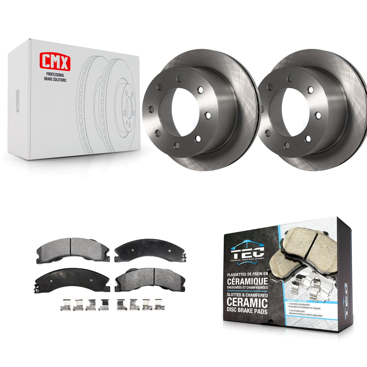 [Arrière] Kit de Disque et plaquette (céramique) de frein pour 2011-2019 Chevrolet Silverado 3500 HD GMC Sierra avec Dual Wheels K8T-101691