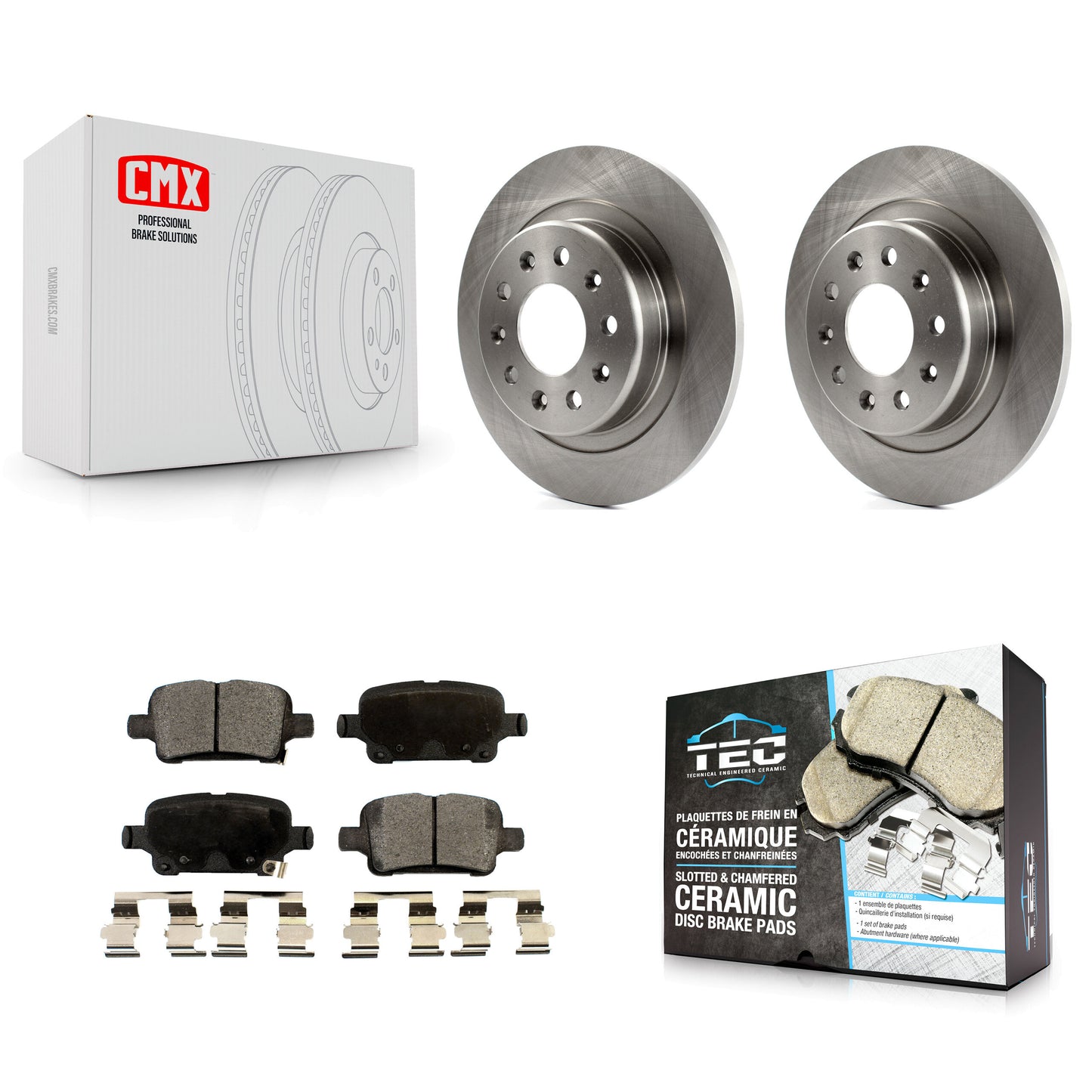 [Arrière] Kit de Disque et plaquette (céramique) de frein pour Chevrolet Equinox Malibu GMC Terrain Buick LaCrosse Regal TourX K8T-101694