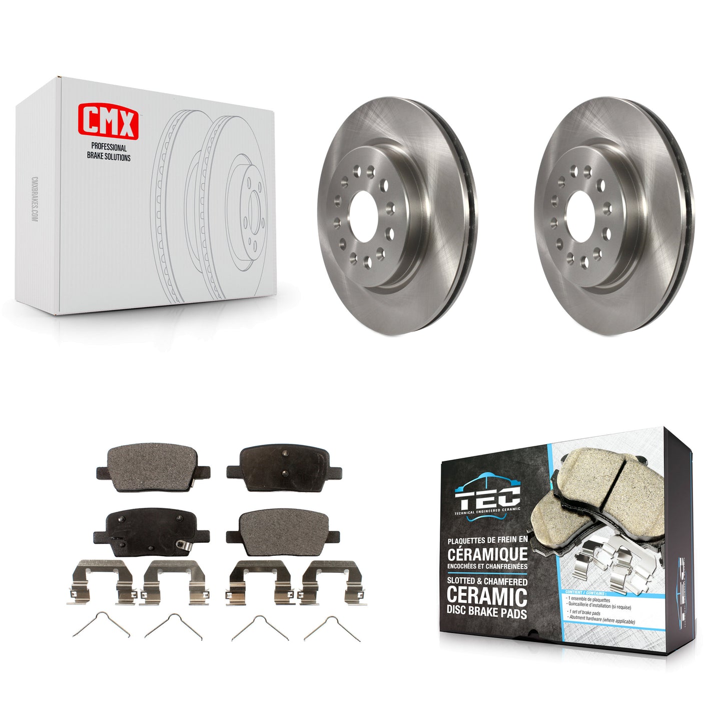[Arrière] Kit de Disque et plaquette (céramique) de frein pour Chevrolet Traverse GMC Acadia Cadillac XT5 Buick Enclave Blazer XT6 K8T-101695