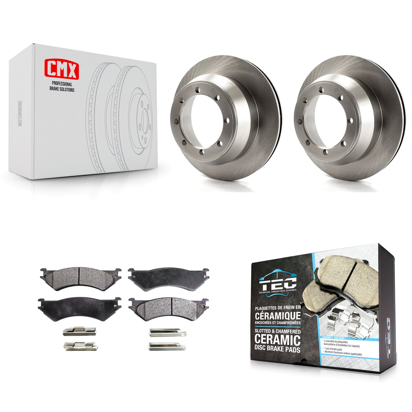 [Arrière] Kit de Disque et plaquette (céramique) de frein pour Ford E-350 Super Duty Econoline Club Wagon F-150 Heritage K8T-101709