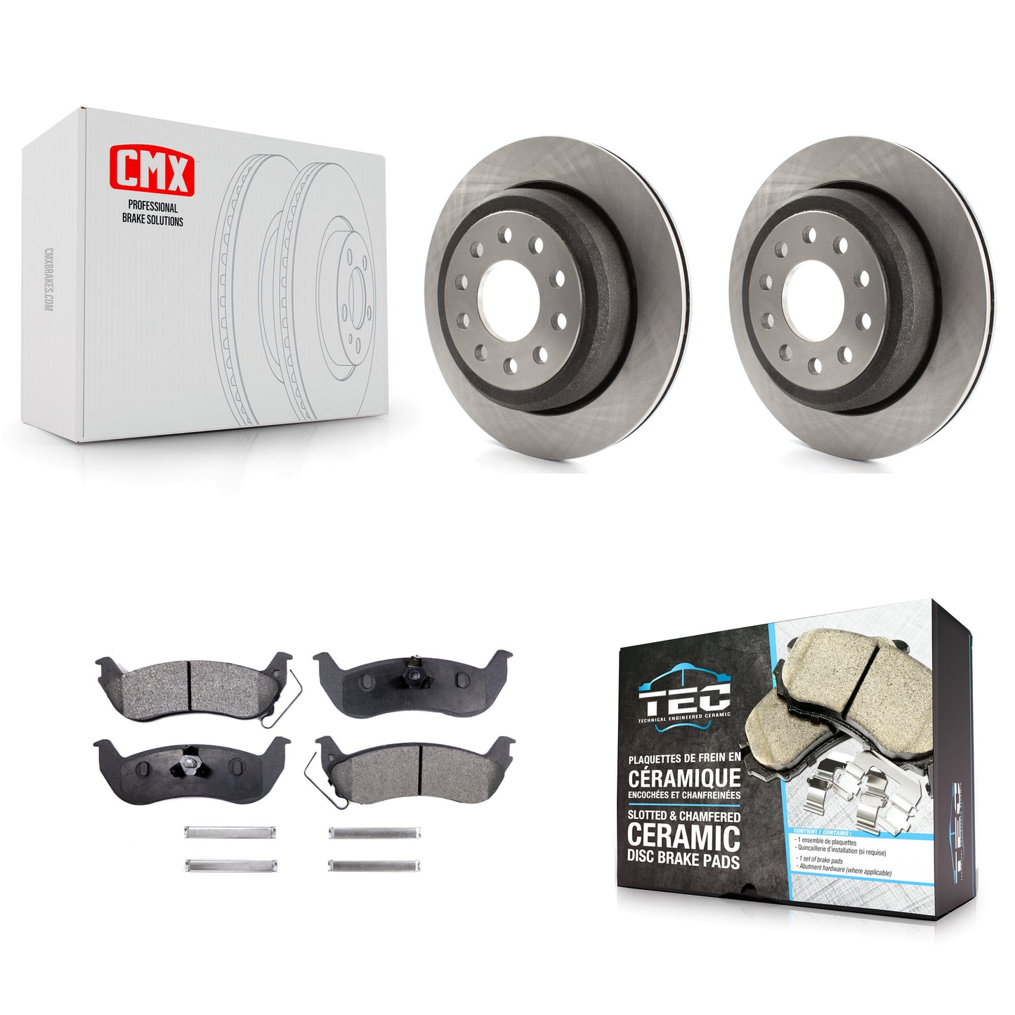 [Arrière] Kit de Disque et plaquette (céramique) de frein pour 2003-2011 Lincoln Town Car Sedan K8T-101715