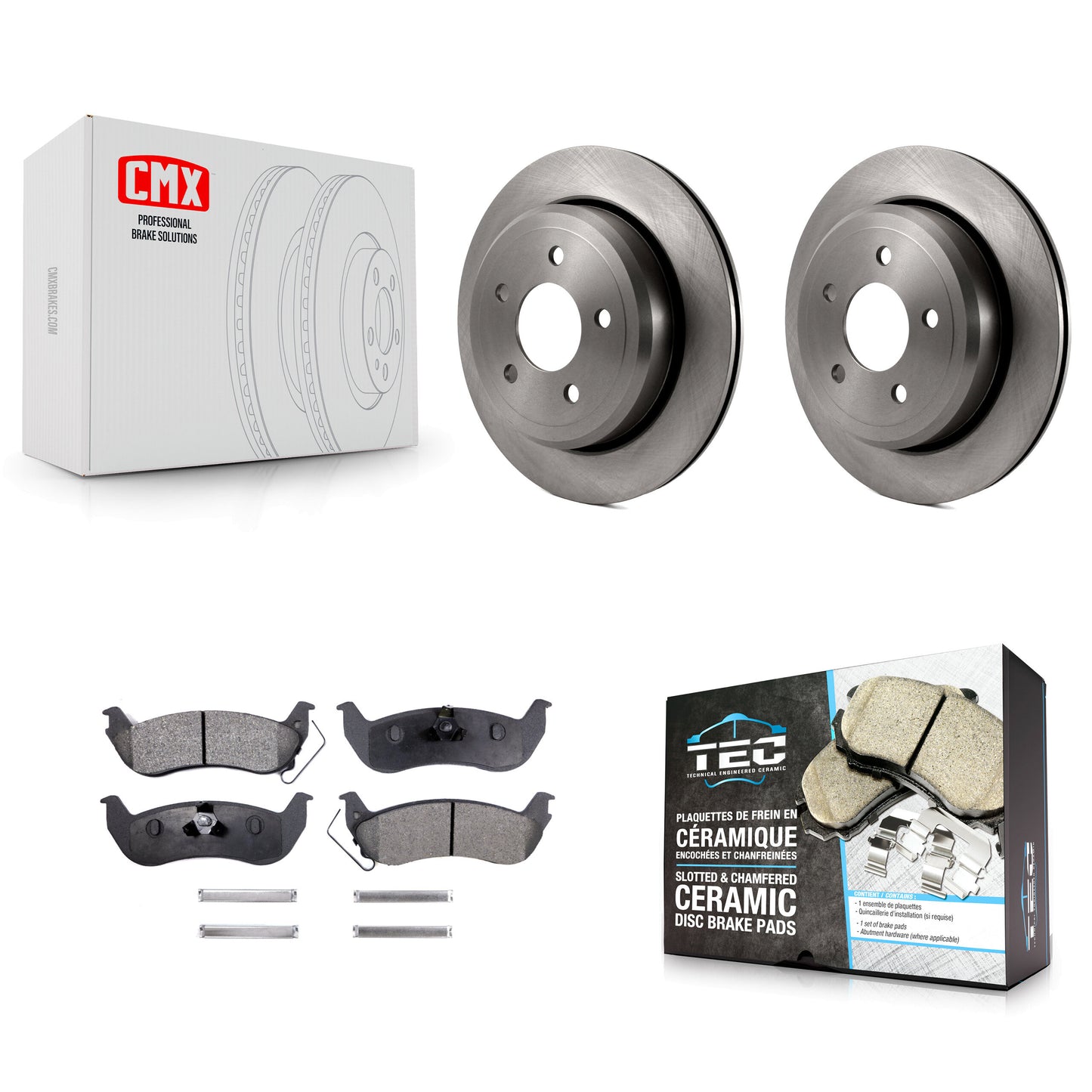 [Arrière] Kit de Disque et plaquette (céramique) de frein pour Ford Crown Victoria Mercury Grand Marquis Marauder K8T-101718