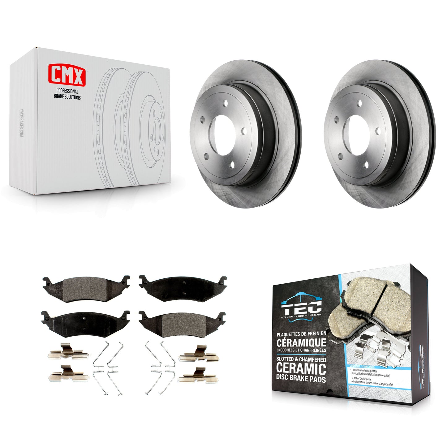 [Arrière] Kit de Disque et plaquette (céramique) de frein pour Ford E-150 Club Wagon Econoline K8T-101730